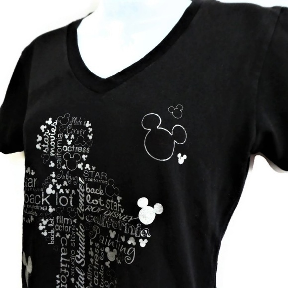 Disney Store Tee Hidden Mickey T Shirt Black V M - Picture 3 of 5